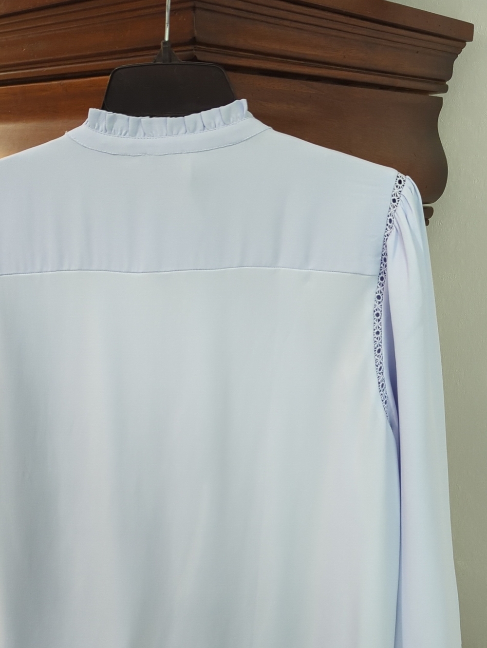Ann Taylor Pale Purple Ruffled Yoke Button-Down Blouse - Picture 6 of 6